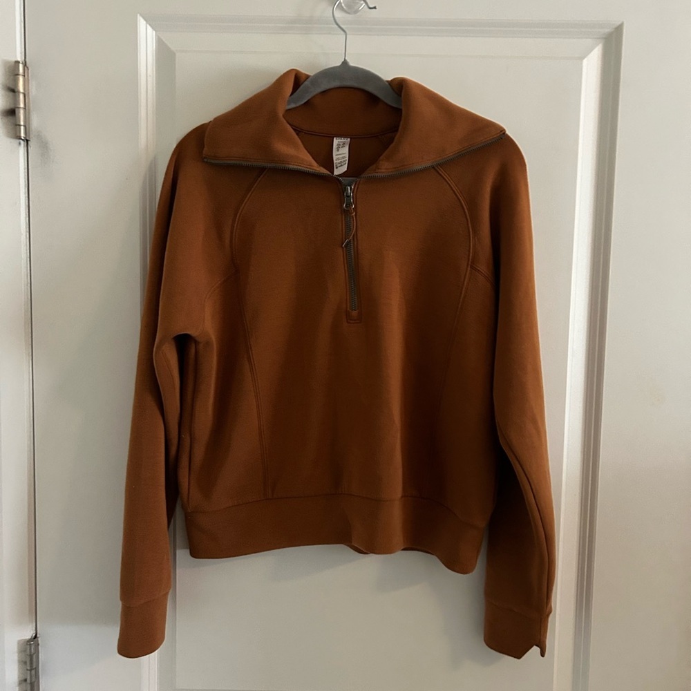 SPANX Airessentials Tan Zip-Up Sweater